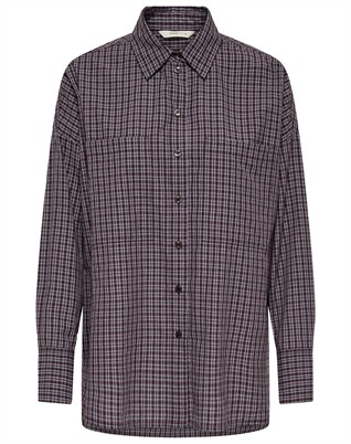 ONLFenna L/S Oversize Hemd - Winetasting/Grey/White